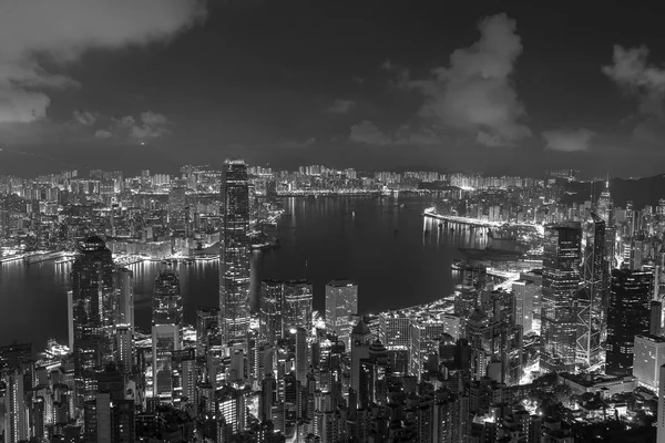 Scenery Victoria Harbor Hong Kong City Midnight — Stock Photo, Image