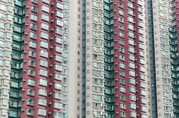 Buitenkant Van Hoogbouw Woongebouw Hong Kong Stad — Stockfoto