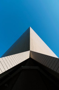 Modern mimarinin dış cephesi. Soyut arkaplan kalıbı oluşturuluyor