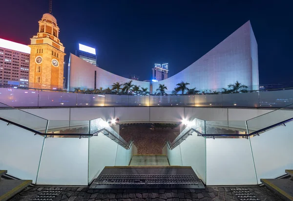 Kustpromenade Historische Monument Klokkentoren Hong Kong Stad — Stockfoto