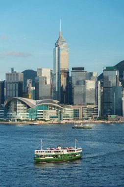 Hong Kong 'lu Victoria Limanı' nın silüeti.