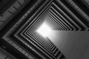 Hong Kong 'da kamu malının yüksek binası. Soyut arkaplan oluşturuluyor