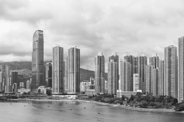 Panorama Porto Horizonte Cidade Hong Kong — Fotografia de Stock