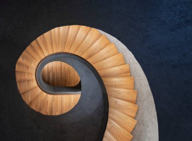 Modern spiral merdiven. Modern mimari soyut arkaplan