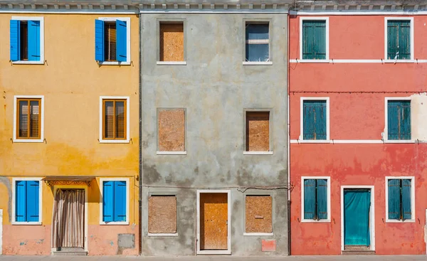 Exterior Edifício Colorido Ilha Burano Veneza Itália — Fotografia de Stock