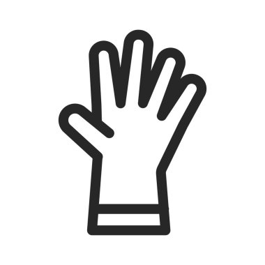 Cerrahi ya da tıbbi lateks eldiven. Lastik bahçe eldivenleri çizgisi, taslak simgesi. Koronavirüsten koruma, covid 19 basit işaret. İş kıyafetleri. Vektör illüstrasyon düzenlenebilir vuruş