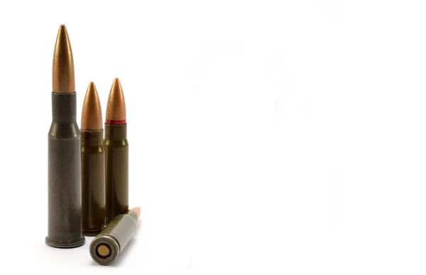 하얀 배경에 있는 총알들 스톡 사진