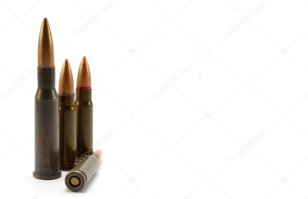 Bullets on a white background