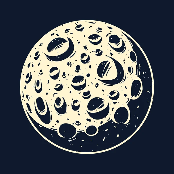 La lune dans le ciel noir. — Image vectorielle