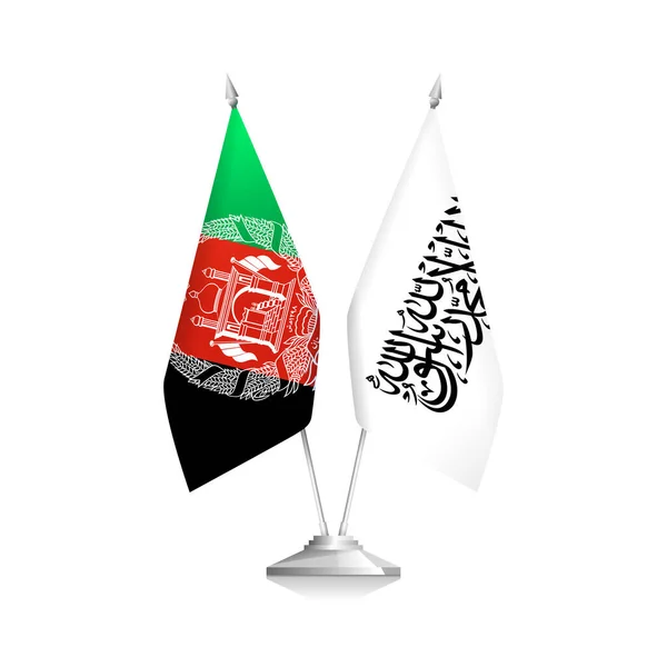 Afghánistánské vlajky a Islámský emirát Afghánistánu — Stockový vektor