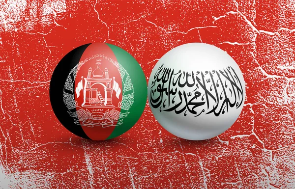 Mudança de poder no Afeganistão. Bandeiras na forma de uma bola — Vetor de Stock