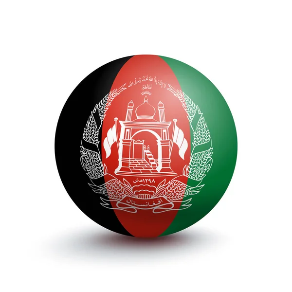 Bandeira do Afeganistão sob a forma de bola — Vetor de Stock