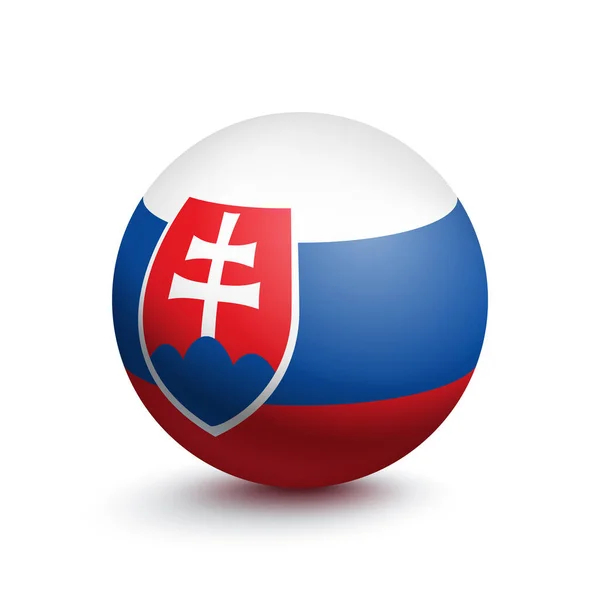 Flag of Slovakia in the form of a ball — Stock Vector