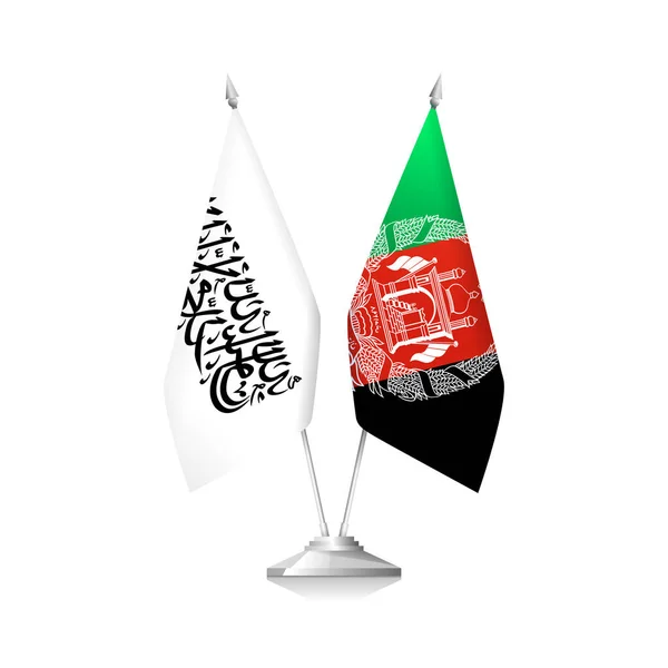 Afghánistánské vlajky a Islámský emirát Afghánistánu — Stockový vektor