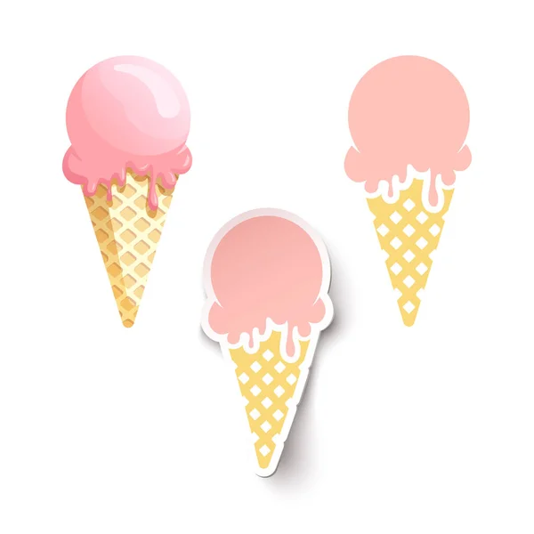 Set of ice cream in different styles — Stock Vector