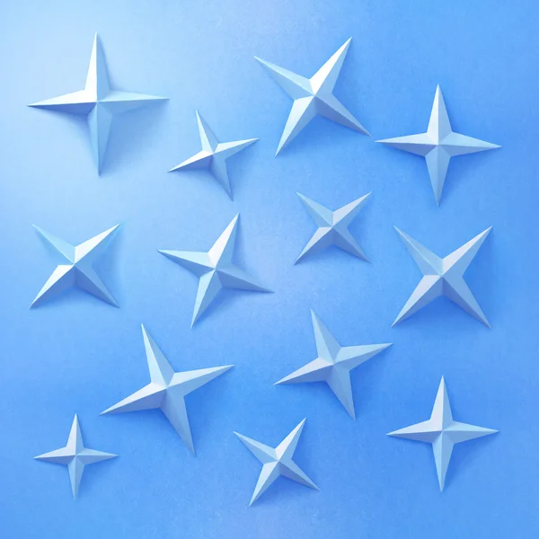青色の背景に青色の星 — ストック写真