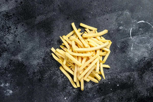 Frozen French Fries Organic Vegetables Black Background Top View — Stock Photo, Image