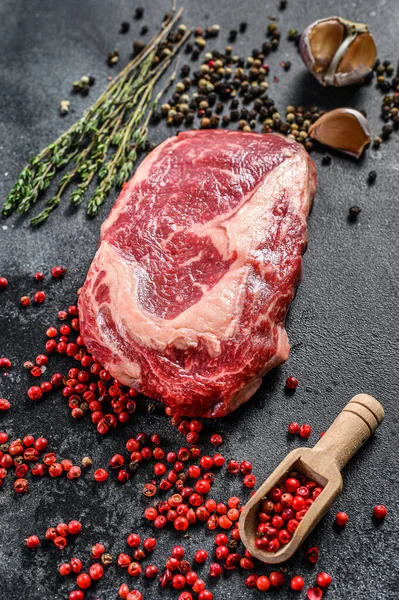Roh Frisch Marmoriertes Fleisch Steak Ribeye Black Angus Rib Eye — Stockfoto