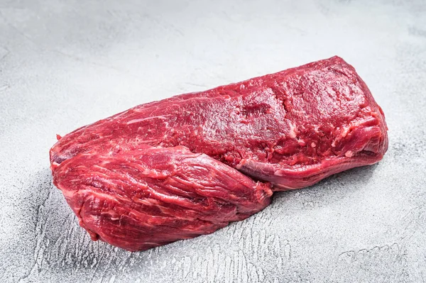 Rauw Gehele Tenderloin Rundvlees Vlees Witte Achtergrond Bovenaanzicht — Stockfoto