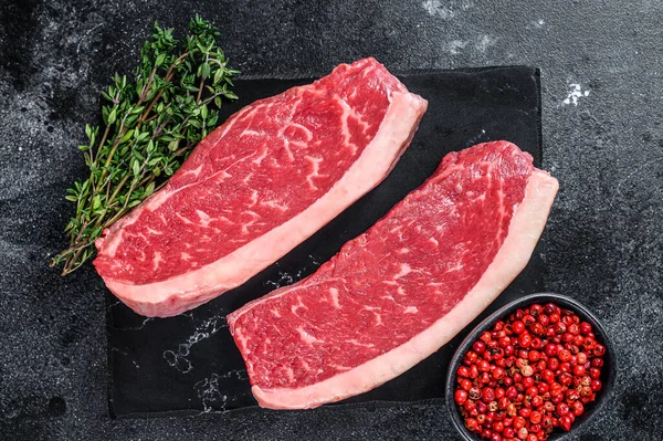 Tappo Crudo Bistecca Scamone Filetto Manzo Carne Bistecca Sul Bordo — Foto Stock