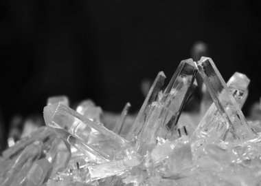 Makro fotoğraf siyah beyaz tuz kristallerinin