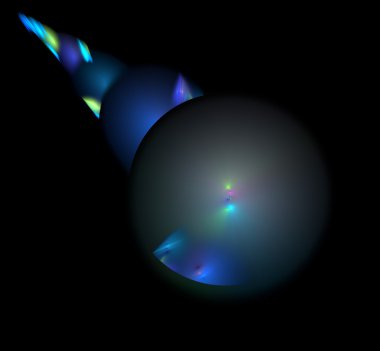 soyut fraktal desen - topları siyah arka plan üzerine