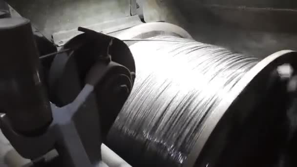 Máquina Fabricación Alambre Partes Giratorias Del Equipo Producción Antigua Fábrica — Vídeo de stock