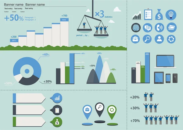 İş İkonları/Simgeleri infographics içinde