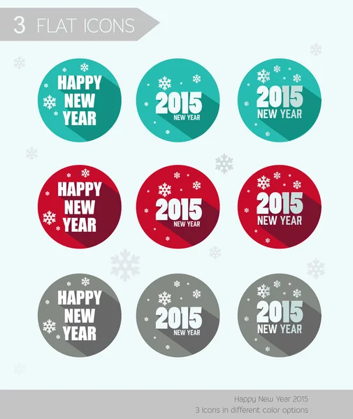 Yeni yıl düz simgeleri