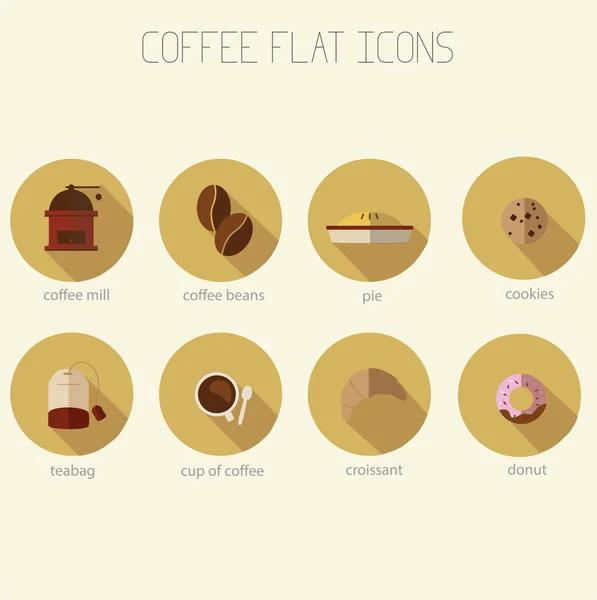 Düz simgeler kahve