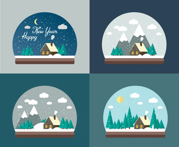 House - düz, illüstrasyon