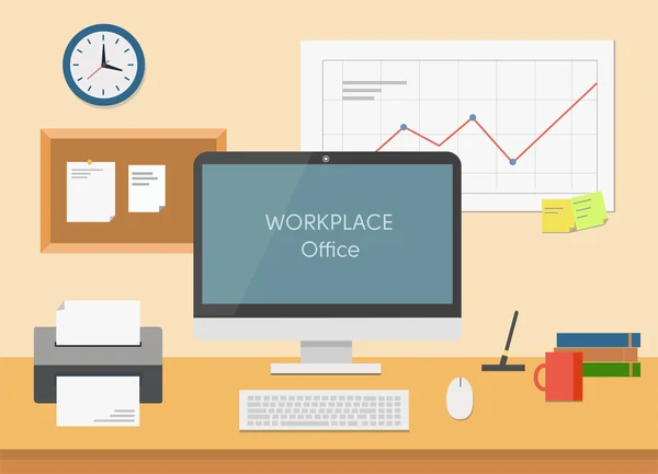 Şık tasarımı vektör çizim modern iş çalışma alanı kavramı