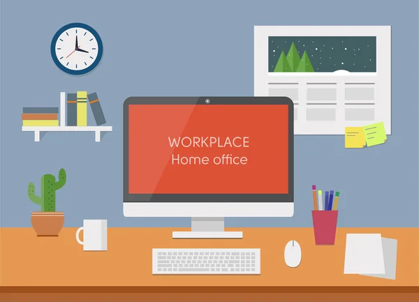 Şık tasarımı vektör çizim modern iş çalışma alanı kavramı