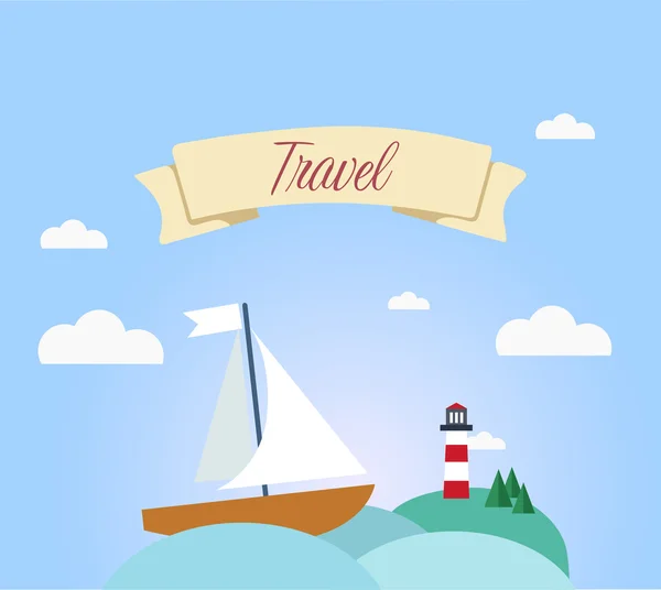 Flat illustration Travel — Stock Vector