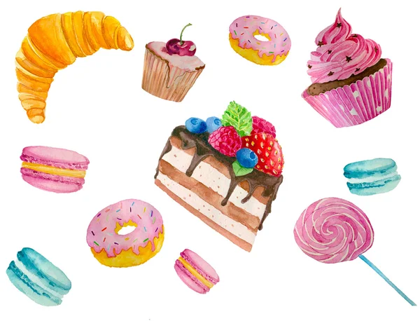 Ilustração aquarela de doces —  Vetores de Stock