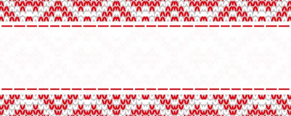 Christmas Knitted Seamless Patchwork. Borderless Pure print. Xmas Delicate Print. Red and White Knitted Pattern. Text Place For Cards, Banners. Dirty Art Diverse Motif.