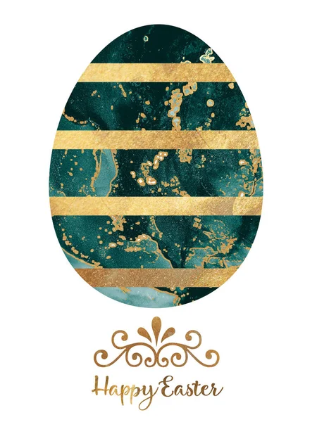 Easter Color Egg. Delicate color. Gold Aquarelle. Original Abstract Card. Clouds Macro. Azure splatter. Easter Alcohol Ink. Minimalistic Gift Card. Motley Spill.