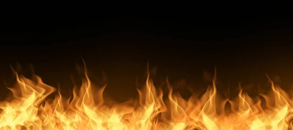 Fire texture on a black background. Fire explosion for banner background.