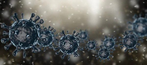 Virus Eller Bakterier Ett Mikroskop Abstrakt Mikrob Bakgrund Mörk Bakgrund — Stockfoto
