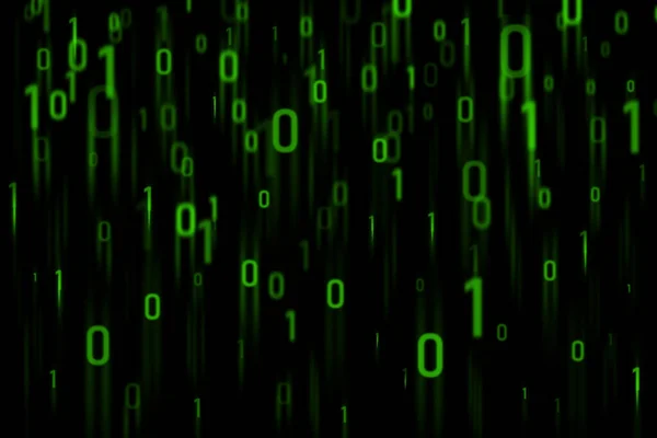 Abstract Green Binary Code Black Background Green Lines Binary Code — Stock Photo, Image