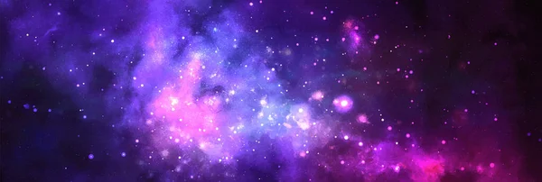 Vektor kosmische Aquarell-Illustration. Farbenfroher Raumhintergrund — Stockvektor
