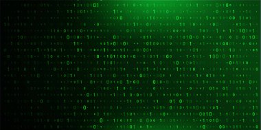 Teknoloji Koyu Yeşil Geçmişi. Siber Saldırı, Matris veya Hackleme Konsepti