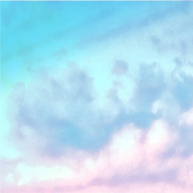 Bulutlar Artistik Arkaplan ile Güzel Gökyüzü. Sanatsal Boyama Manzarası Tasarımı