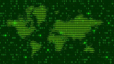 Matrix Dijital Kod Arkaplanı. Programlama, Kodlama veya Hackleme Kavramı.