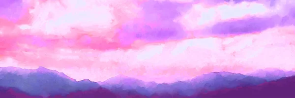 Céu Beatiful com Nuvens fundo artístico. Pintura Cloudscape — Vetor de Stock