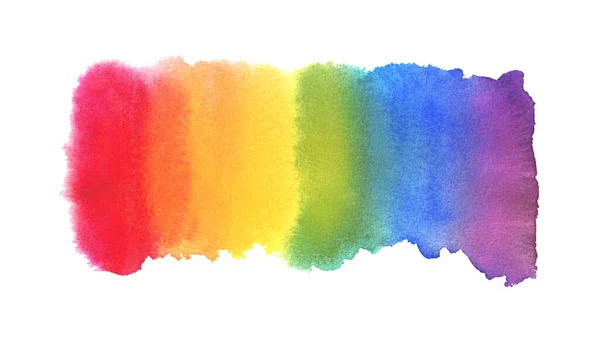 Aquarel Hand Geschilderd Kleurrijke Regenboog Set Trotse Vlag Geïsoleerd Witboek — Stockfoto