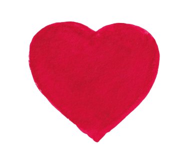 Suluboya Kalp Şekli Sembolü Beyaz arkaplanda izole edildi