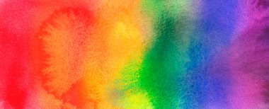 Suluboya El Renkli Gökkuşağı Seti. Vektör Gururu