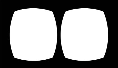 VR lens şekilli çerçeve. Sanal gerçeklik kulaklığından görüntüle