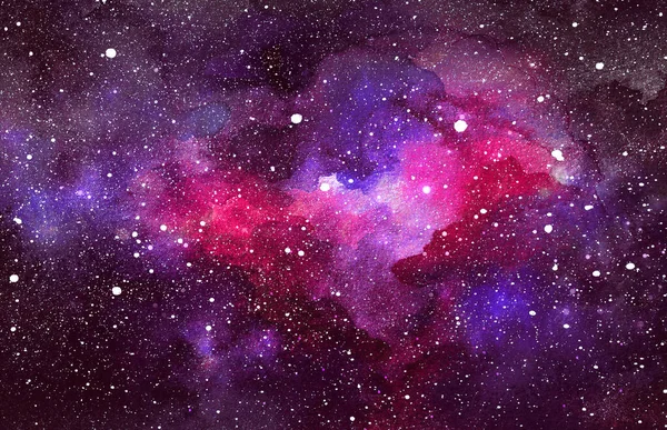 Kosmische Illustratie Prachtige Kleurrijke Ruimte Achtergrond Waterverf — Stockfoto